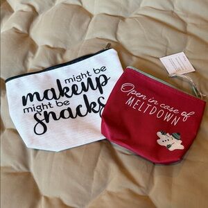 Set of Two Makeup and Snack Pouches